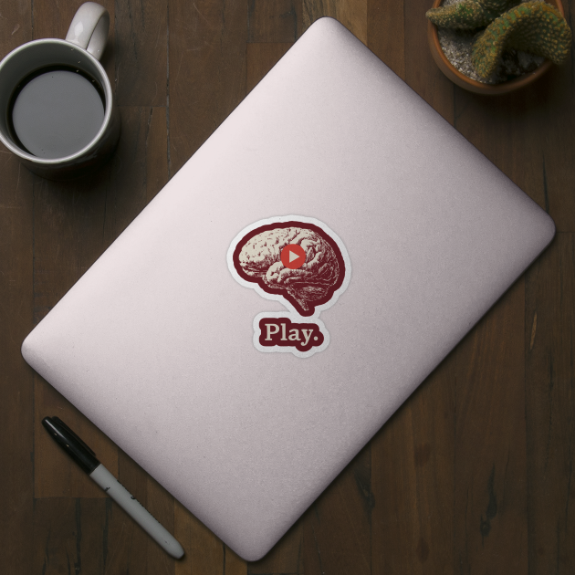 Play - Minimalist Motivational Brain - Concept Art by TuncGK